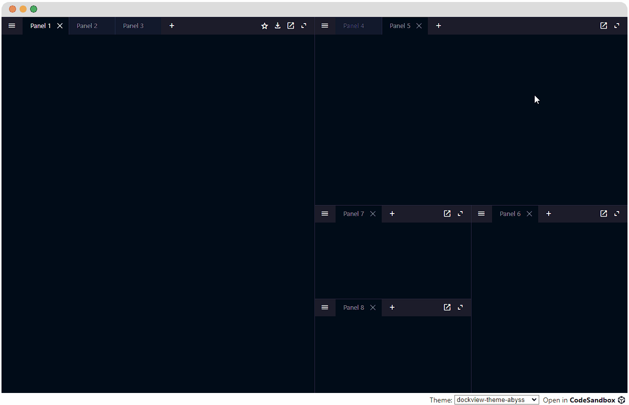 Docking Layout Manager | Dockview